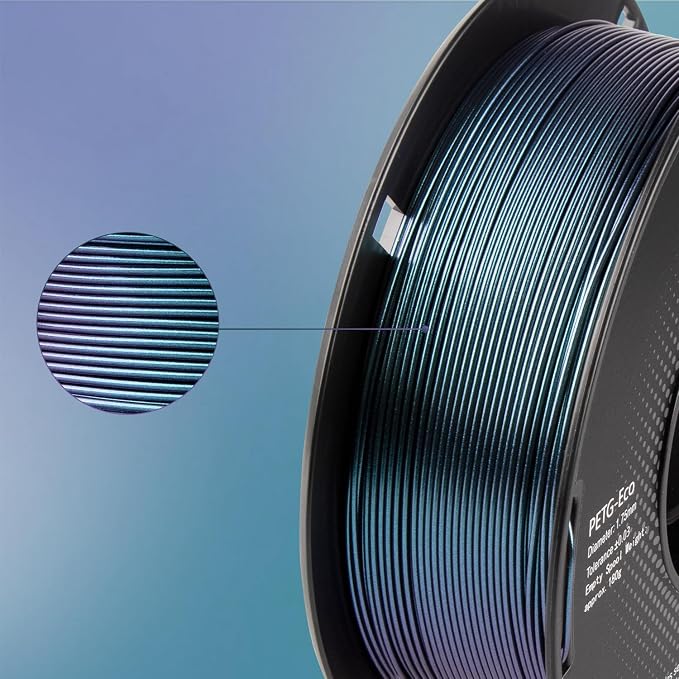 TINMORRY Galaxy PETG Filament 1.75, Rapid PETG 3D Printer Filament, Compatible with Bambu FDM 3D Printer, 1 KG 1 Spool, Chameleon Blue/Purple