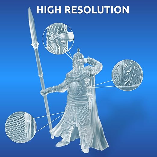 TGM-7 3D Printer Resin for 4K/8K/12K LCD/DLP/SLA UV Resin 3D Printers – Tough, High Resolution, Low Odor, Fast Curing Printing Liquid, 405nm, Great for Tabletop Miniatures (Clear, 1kg)