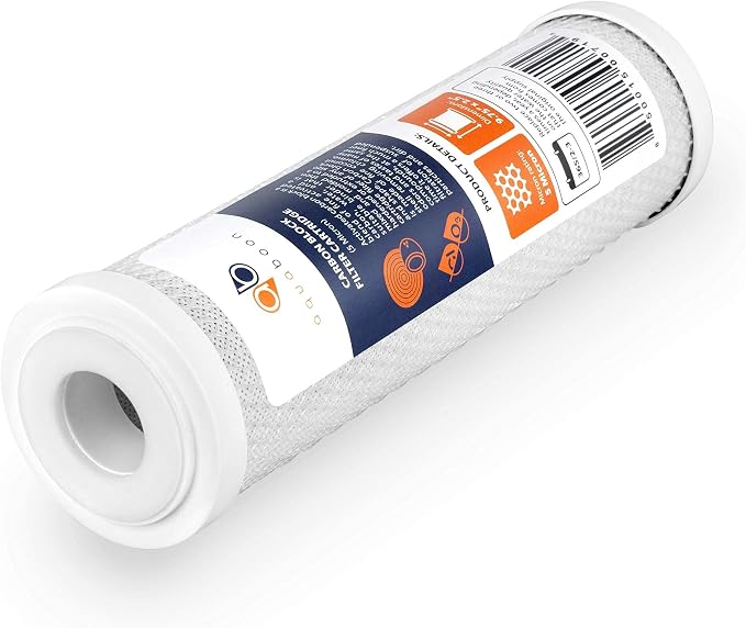 Aquaboon 5 Micron 10 x 2.5 House Water Filters Cartridges, Set of 2 Sediment & Carbon Filter Replacements Compatible with WHKF-WHWC, P5, WHKF-GD05