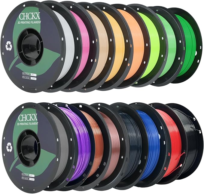 16KG PETG Filament Bundle Black+Pearl White+Tech Gray+Red+Forest Green+Klein Blue+Purple+Skin+Bright Green+Egg Yolk+Orange Yellow+Coffee+Navy Grey+Grass Green+Strawberry Red+Coffee Gold