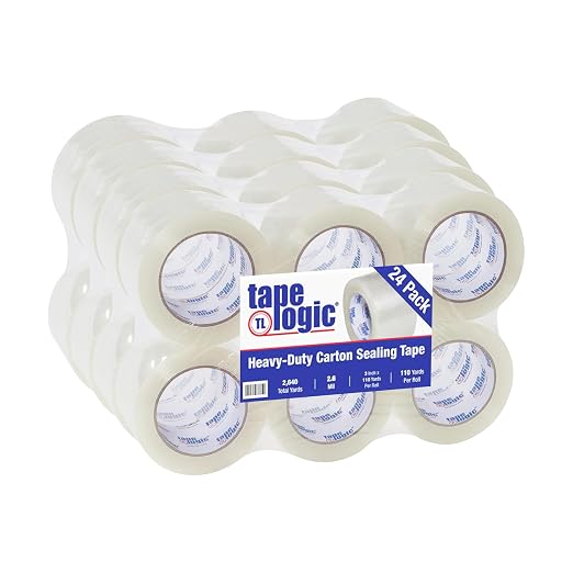 Tape Logic Packing Tape (24-Rolls), 3" x 110 yd - Heavy Duty Packaging Tape Refill for Shipping, Moving, Order Fulfillment, Acrylic 2.6 Mil