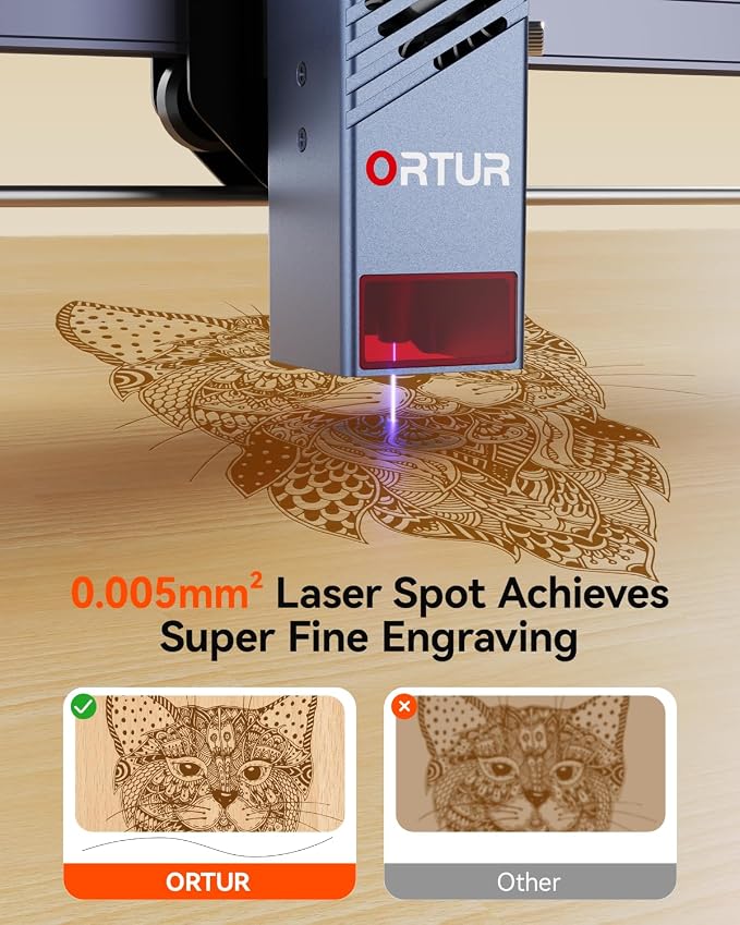 Ortur F20 Laser Engraver, 10000mW Laser Engraver Machine Class 4 Higher Accuracy Wood Cutter with Large Working Area 150x150mm, 15000mm/min Engraving Speed for Wood Acrylic Metal Glass