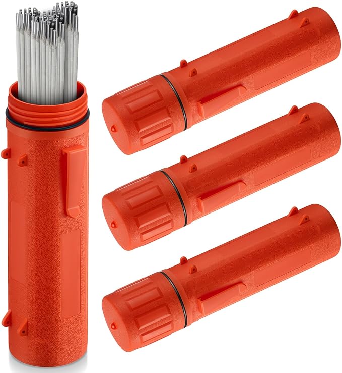 Zonon 4 Pcs Welding Rod Storage Tube 14 Inch Electrode Welding Rod Holder Container Airproof and Waterproof for Canister(Orange)