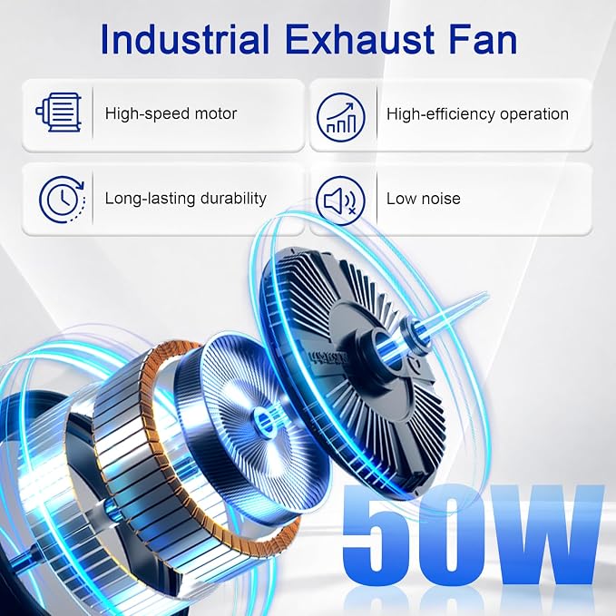Shutter Exhaust Fan, Wall Mounted Aluminum Ventilation Fan for Garage, Attic, Greenhouse, Warehouse (16 inch)