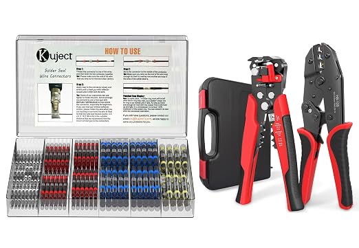 Solder Seal Wire Connectors+Wire Stripper and Crimping Tool Kit