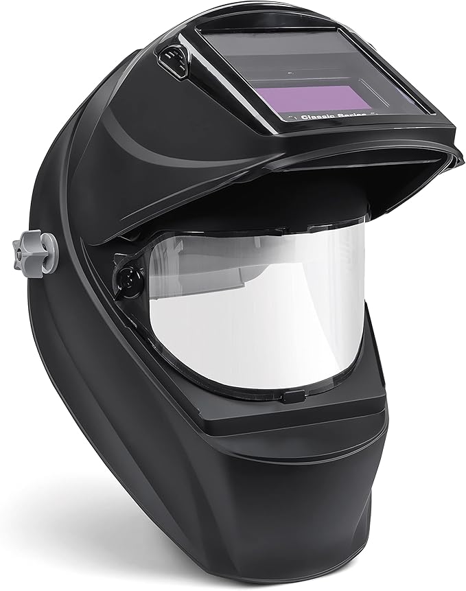 Miller Classic Series Auto-Darkening Welding Helmet - Professional TIG/MIG Welding Mask with ClearLight Technology, High Definition Optics, Variable Shade 8-13, Comfortable Headgear, VSi Black