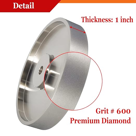 CBN Grinding Wheel, Dia 6" x 1" Wide with 1/2" Arbor, Diamond Grinding Wheel for Sharpening High Speed Steel, Grit 600