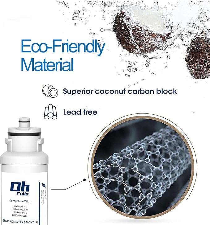 Water Filter HX2017F-A Replacement, Compatible with Hisense HX2017F-A, HX2017FR-A Water Filter Cartridge (3-Filter)