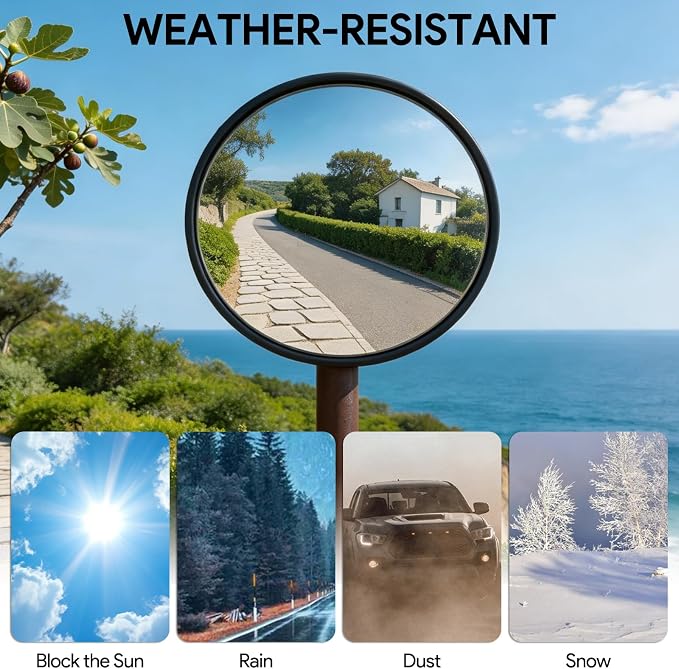 2 Pack 18 inch Convex Mirror Acrylic, Safety Security Traffic Corner Mirrors, Adjustable Wide Angle View and Wall Mounting Corner Blind Spot, for Indoor Outdoor Garage School Classroom Warehouse