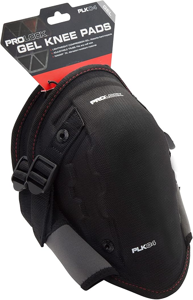 Prolock Impact-Absorbing Gel Knee Pads, Ideal for Flooring/Roofing, Easy to Adjust With Glove-Friendly Pull Tabs (1 pair)