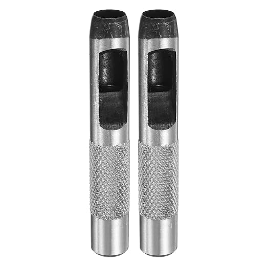 HARFINGTON 2pcs Leather Round Hole Punch, 11mm Hollow Hole Puncher Cutter Carbon Steel Circle Hole Punching Cutting Tool for Belt/DIY Leather Craft