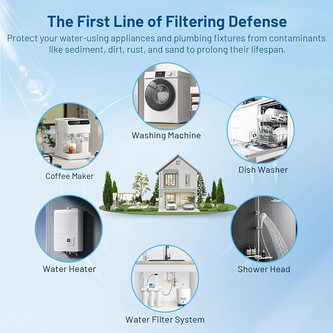 5 Micron 20" x 4.5" PP Whole House Water Filter Cartridge, 2 Pack | Sediment Water Filter Replacement for DGD-5005-20, 155358-43, SDC-45-2005, P5-20BB, FPMB-BB5-20, SP-DD-5005-20BB