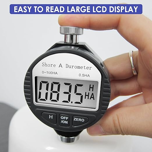 Durometer Tester Shore A Hardness Tester, Rubber Tire Durometer Gauge 0~100HA Digital Hardness Meter with Large LCD Display