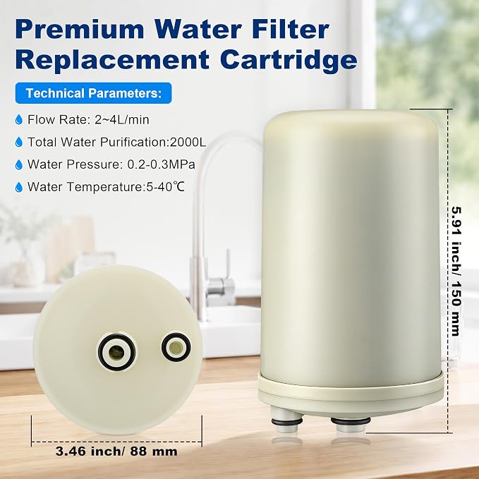 Premium Water Filter Replacement Cartridge Compatible with HG-N Type Water Ionizer, Compatible with Enagic Kangen SD501, KANGEN 8, JrIV (Not for Original Type Before 2010)