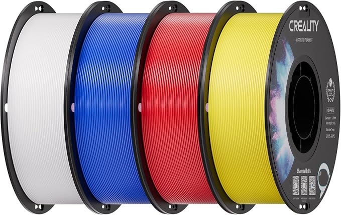Creality PETG 3D Printer Filament 4 kg, Excellent Toughness High Precision, Odorless Non-Toxic Moistureproof, Glossy PETG Filament 1.75mm for 3D Printer