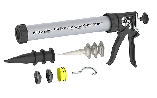 Albion Engineering Company B18S20 B-Line Manual Drive Sausage Caulking Gun, 20 oz, 18:1 Drive