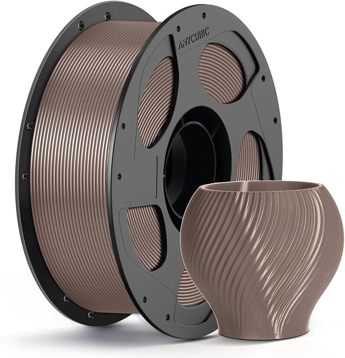 ANYCUBIC PETG Filament 1.75mm, 3D Printer Filament, Dimensional Accuracy +/- 0.02mm, Exceptional Toughness, Print with Most FDM 3D Printers, 1KG Reusable Spool, Brown