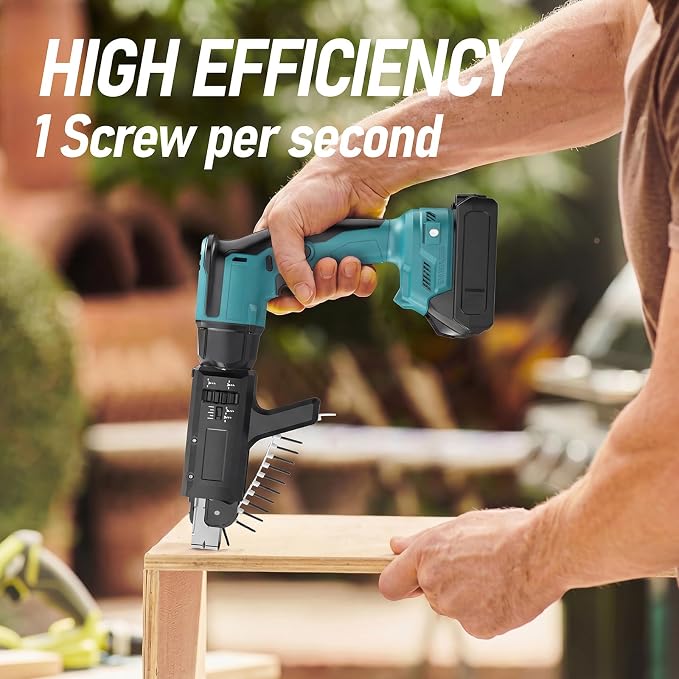 18V Cordless Drywall Screw Gun, 2-in-1 Self-Feeding Drywall Screwdriver | Includes Collated Attachment, Tool Bag and 4.0Ah Battery, Perfect for DIY and Professional Use