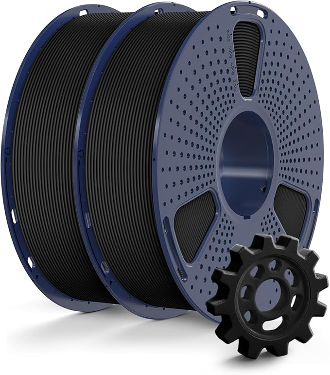 SUNLU High Speed PETG Filament 1.75mm Bundle, Less Stringing PETG 3D Printer Filament, 2kg in Total, 1kg per Spool, 2 Pack, Black+Black