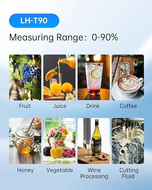 LOHAND Honey Refractometer for Honey Moisture, Scale Range: 0-90% Brix Refractometer, Precision Measuring Sugar Content for Maple Syrup/Wine/Fruit/Drink, Automatic Temperature Compensation
