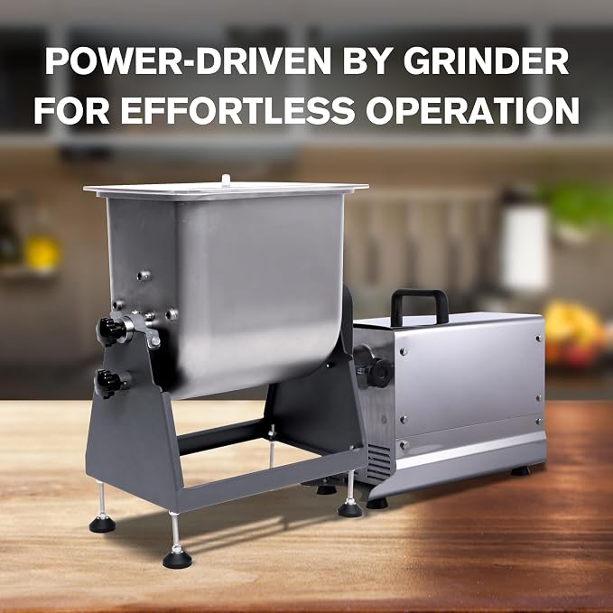 Valley Sportsman Meat Mixer, 7 Gallons/50LBS，Manually Cranked or Motorized Sausage Mixer Machine for Mixing, Both Commercial and Household Use