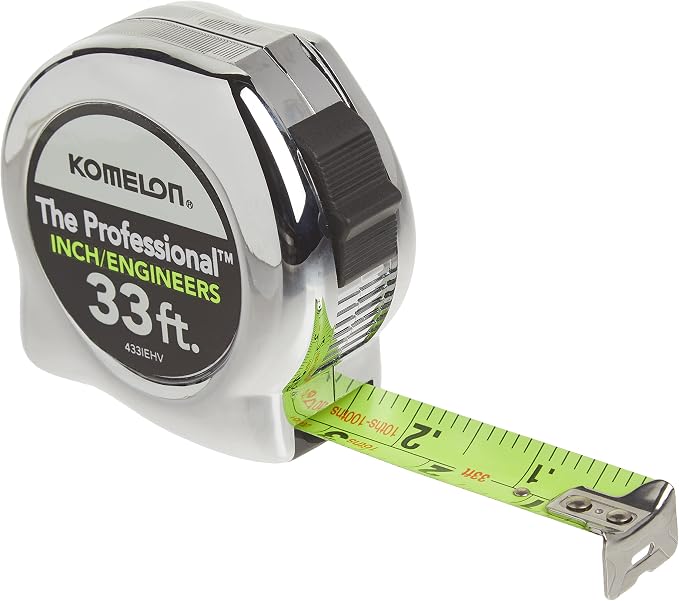 Radians Heavy Woven Two Tone Engineer Vest and Komelon 33-feet Hi-Visibility Tape Measure Bundle