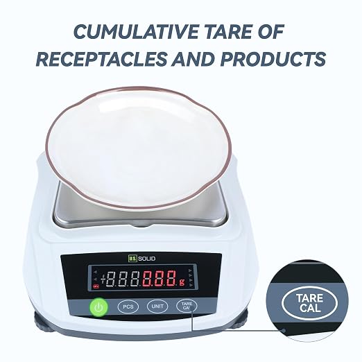 U.S. Solid Digital Lab Scale 2000g x 0.01g Precision Analytical Balance Kitchen Jewelry Scientific Weighing - AC/DC Power