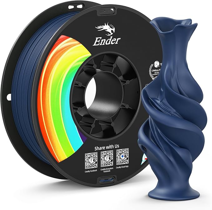 Creality Matte PLA Plus Filament 1.75mm, Low Warping, Minimal Layer Lines, Dimensional Accuracy +/- 0.02mm, 1kg (2.2lb) 3D Printer PLA+ Filament, Matte Navy Blue