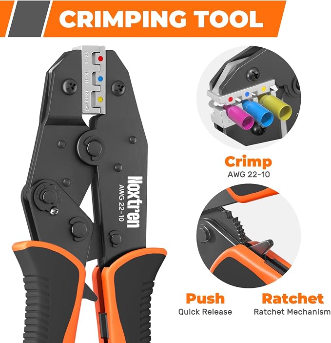 Crimping Tool For Heat Shrink Connectors, 310PCS AWG 22-10 Waterproof Automotive Marine Grade Heat Shrink Wire Connectors and Wire Stripper