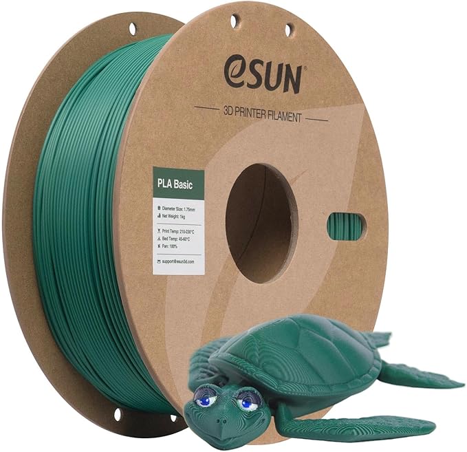 eSUN PLA Basic Filament 1.75mm, 1KG Spool (2.2 LBS) High Speed Printing 3D Printer PLA Filament,Designed for Fast Printing, Holly Green
