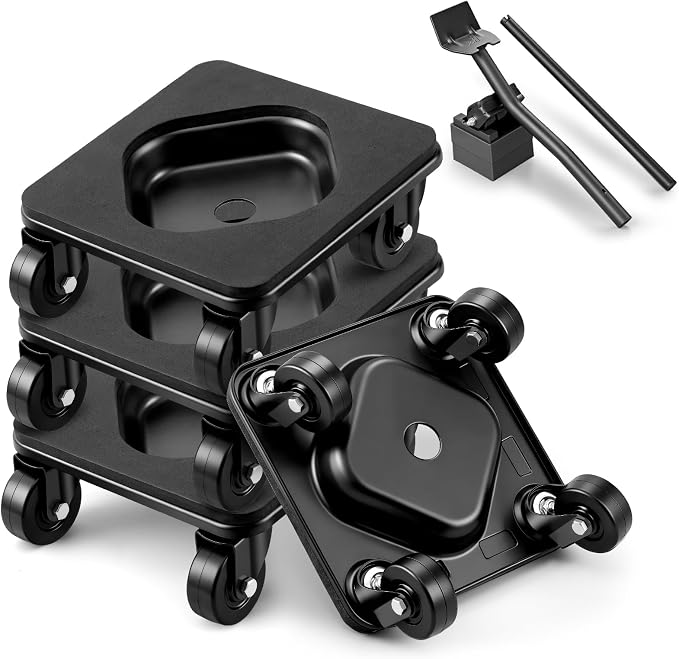 KEDSUM Furniture Dolly with Anti-Slip Groove Design & Pad for Legged & Flat-Bottom Furniture, Heavy Duty Furniture Movers with 2" Wheels, Supports 1500LBS, Easily Move Piano, Sofa, Table, Cabinet