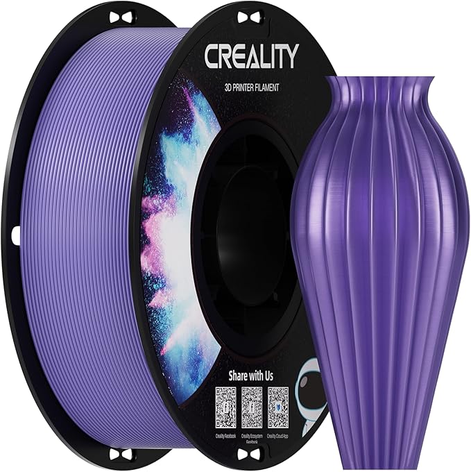 Creality PETG Filament 1.75, 3D Printer Filament, Excellent Toughness High Precision, Odorless Non-Toxic Moistureproof, 1 kg(2.2lbs) Glossy 3D Printing Filament for 3D Printer (Purple)