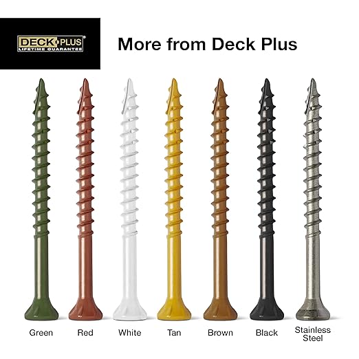 Deck Plus 2-1/2 Inch Epoxy Coated Exterior Wood and Fence Screws #10 x 2-1/2" Torx/Star Drive Included Coarse Thread, Outdoor Rust Resistant Decking Screw, Brown, 5 lb Box, 365 Pieces | 49007