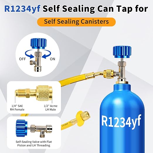 42036 Manifold Gauge Set, A2L Compatible, 3-1/8" (80mm) Anti Vibration Gauges, 60" Y/R/B Refrigerant Hoses, 1/4" Fittings, 2 Valve, for HVAC Test and Charging of R-32, R-454B, R-410A, R-1234yf