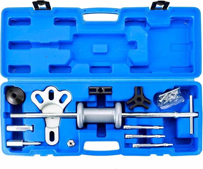 DASBET 17PCS Slide Hammer Puller Set | 2/3 Jaw Sliding Hammer Bearing Puller Kit Dent Hub Gear Puller Remover Set, 9-Way Internal External Puller Hub Puller