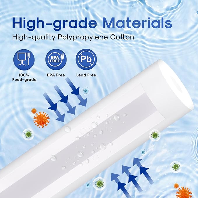ICEPURE 1 Micron 20" x 4.5" Whole House Sediment Filter Cartridge 20 inch Water Filter Replacement Compatible with DGD-5005-20, FP25B, AP810-2, FPMB5-20, AP810-2, SDC-45-2005, P5-20BB 2Pack