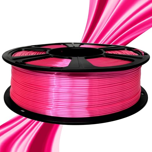 GIANTARM 3D Printer PLA Filament, Shiny Silk Rose Pink Magenta Toughness Enhanced Filament with 1.75mm Dimensional Accuracy +/-0.03mm, 1080 Feet per Roll, Vacuum Packaging, for Most 3D FDM Printer
