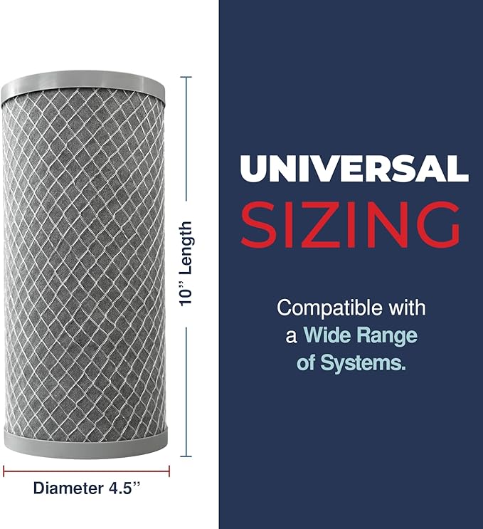 American Made, Healthy Spring 5 Microns Whole House Carbon Filter Compatible with Dupont WFHDC8001,EP Series,EPM Series,NCP-BB-10, GE FXHTC, GXWH40L, GXWH35F, GNWH38S, CTO10BB, AO-WH-PREL-RCP, 4-PACK