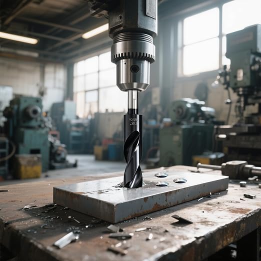 7/8 Drill Bit for Metal and Hardened Steel, M35 Cobalt 1/2 Inch Reduced Shank Industrial Grade Heavy Duty Drill Bit, with Index Storage Case