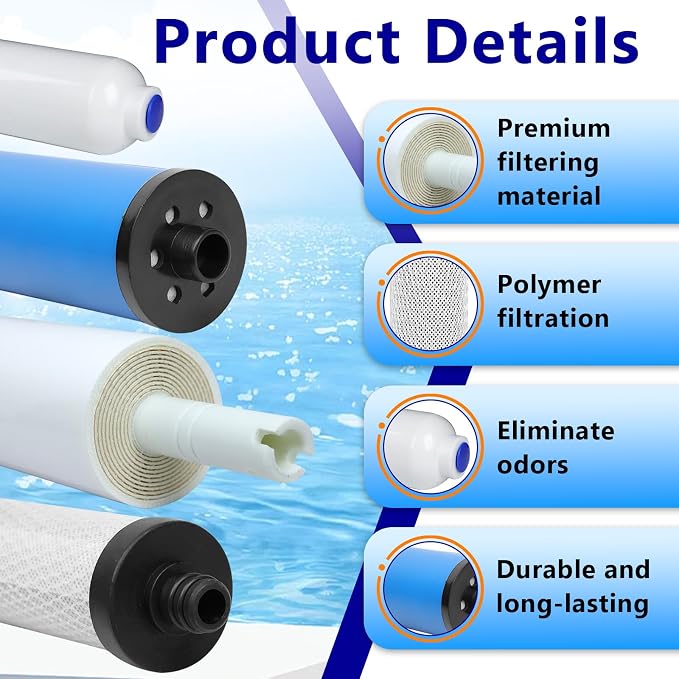 435 Filter Set Compatible with Microline 435 Reverse Osmosis System | Replacement Water Filter for TFC-435, TFC-25D, TFC-4, High-efficiency Water Purification
