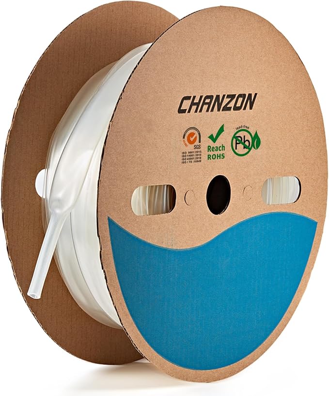 Chanzon 3:1 Ratio - 80ft Roll - Heat Shrink Tubing 3/4" (19.1mm) - Marine Grade Waterproof Adhesive Lined - (25M Total Length) Clear/Transparent Polyolefin Sleeving Wrap Shrinking 3 to 1 Ratio 1pcs