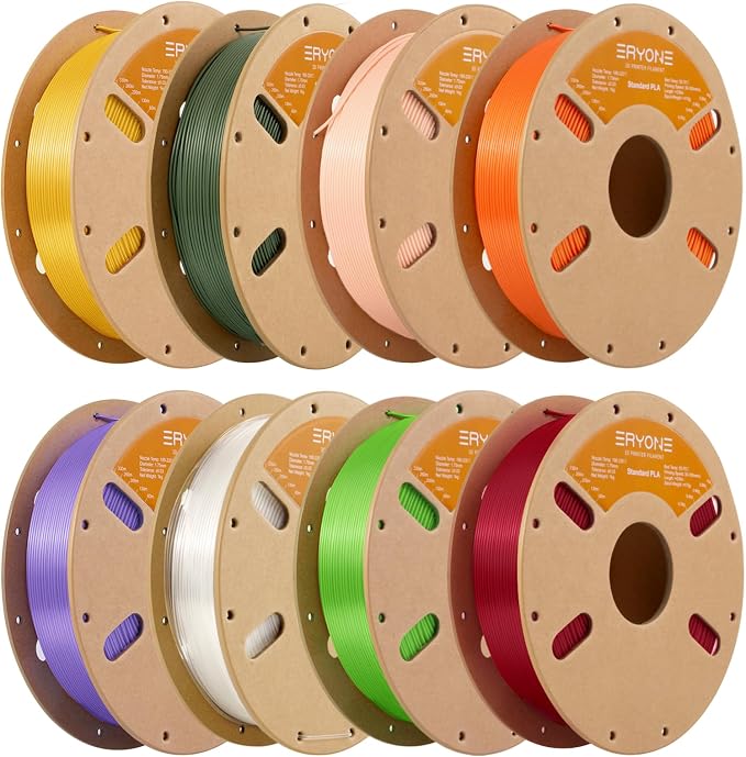 ERYONE PLA Filament 3D Printer Filament Bundle Multicolor 1.75mm +/- 0.03mm, PLA Filament 250g Spool, 8 Rolls, Dopamine Color Series