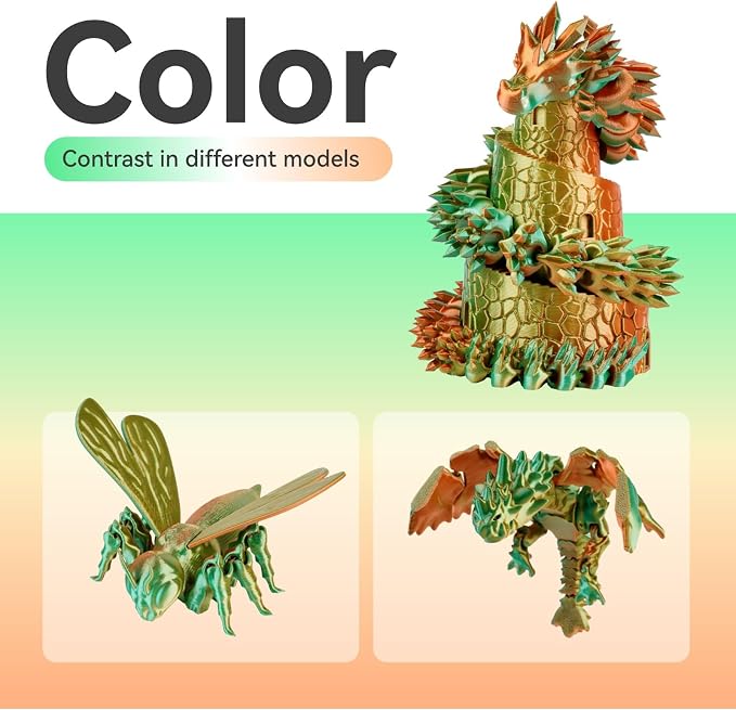 Chitu Systems Conjure Tricolor Silk PLA Filament, Christmas Green Gold Orange PLA, Using Reusable Spool Compatible with Bambulab Refill Filament, Diameters 1.75±0.02 mm 3D Printer Filament 1KG/2.2lb