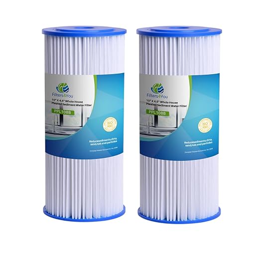 CFS – 10" x 4.5" Pleated High Flow Water Filter Cartridges Compatible with HDX HDX4PF4 Models – 30 Micron, Whole House Replacement Filter – Reduces Sediment – 2 Pack