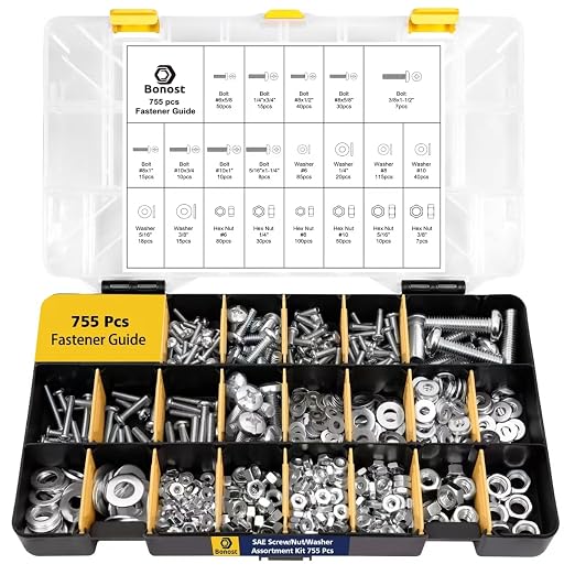 Bonost 3010pcs Hardware Assortment Kit with Assorted SAE & Metric Phillips Head Bolts, and Grade 8.8 Metric Hex Bolt Set with Matching Nuts and Lock Washers (4 Trays)