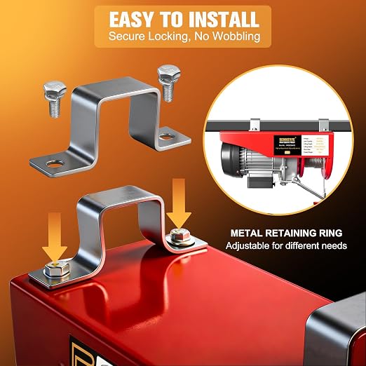 Electric Hoist 440LBS, 110V 510W Electric Winch with Wireless Remote Control,Single/Double Cable Lifting Height 39.4ft/20ft, 110V Electric Lift with Emergency Stop for Factories