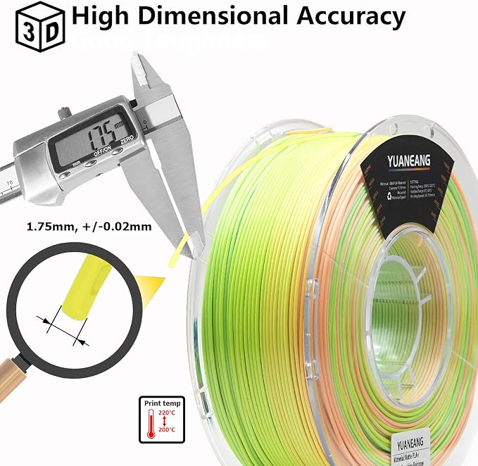 Silk Sunshine PLA 3D Printer Filament 1.75mm, 1kg Spool, High-Gloss Silk PLA in Bright Sunshine Color, Smooth Shiny Finish, 0.03mm Precision, Easy Printing, Ideal for Decorative Models
