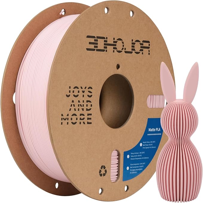 3DHoJor Matte PLA Filament 1.75mm, Upgrade 1kg Cardboard Spool PLA Filament 1.75 PLA 3D Printing Filament, Print with Most 3D Printers Using 3D Filament-Peach Pink