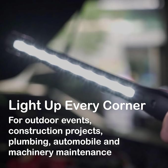 SCI Rechargeable LED Slim Work Light, 3 Lighting Modes (720Lm) 3350mAh Portable Inspection Light, Magnetic Base & Hanging Hook, Car Repairing/Mechanics/Emergency/Camping (928A), Fathers'/Dads' Gift