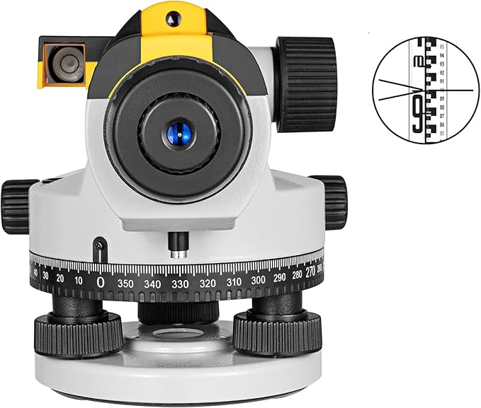 Firecore 32X Automatic Optical Level Kit with Self-Leveling Magnetic Dampened Compensator and Transport Lock, High Precision Height/Distance/Angle Level Measureing Tool - FC-32N